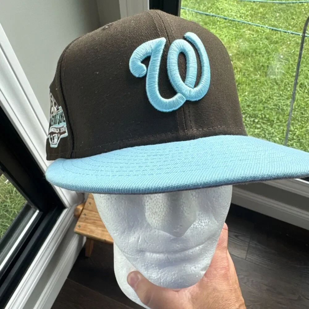 New Era 59Fifty Fitted Hat Cap 7 5/8 Washington Nationals 2019 All Star Brown